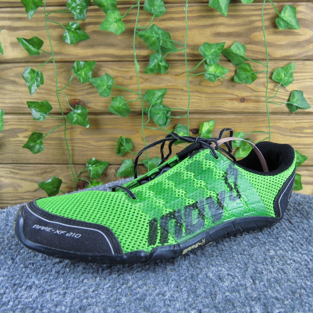 Inov-8 Bare-XF 210 Women 6.5 Green Black Mesh‎ Minimalist Barefoot Running Shoes
